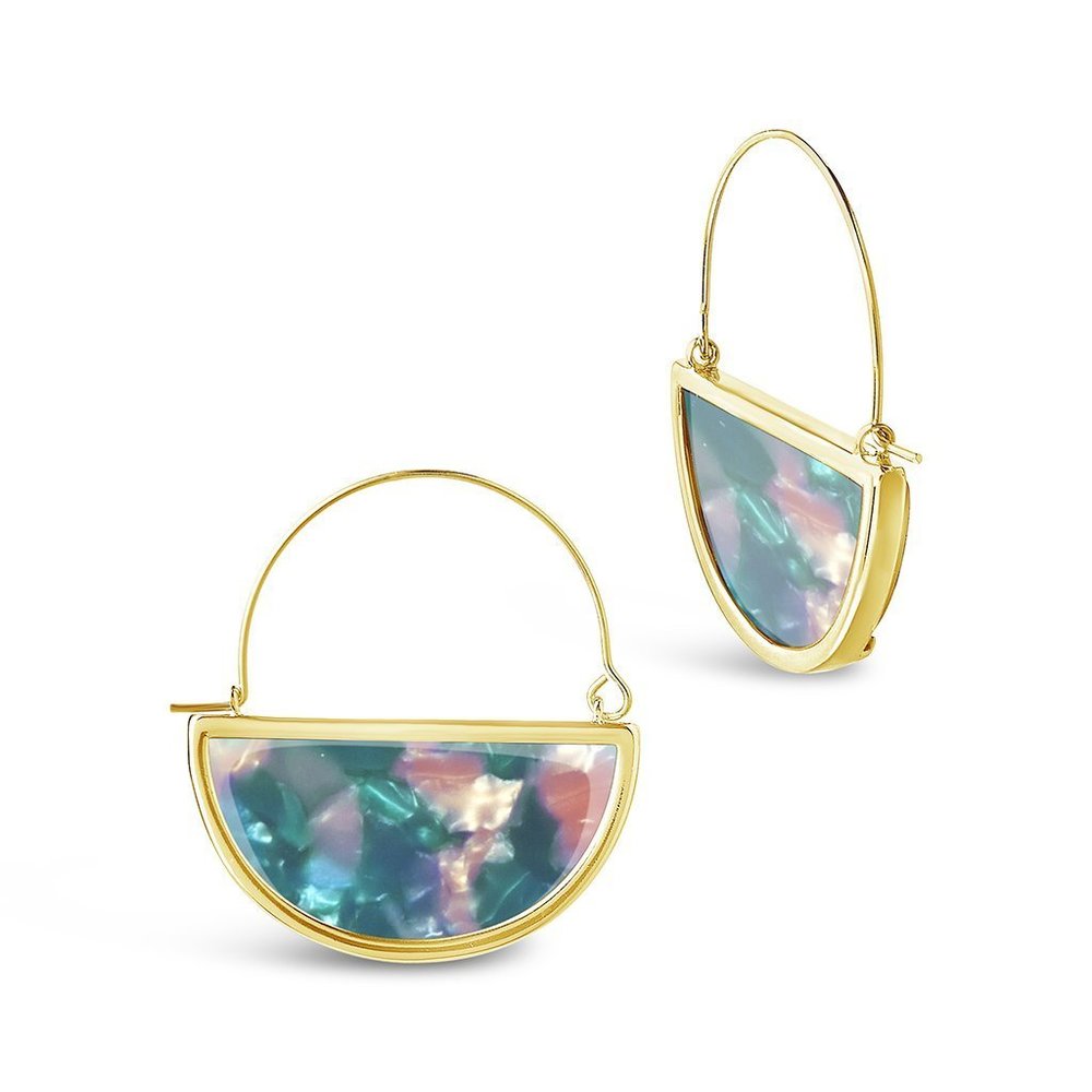 Sterling Forever Resin Half Moon Earring